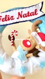 Atelie Pel Couto - Rena Coroa Natal - Felt - Portoguese - Free