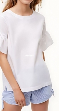 Tianas Closet - Skye Ruffle Sleeve Top -  xxs-5xl - Free