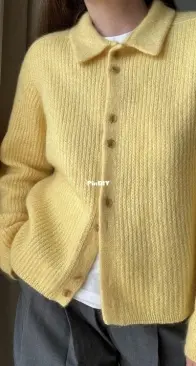 Chantal Collar Cardigan by Ekaterina Morozova - Moreca Knit