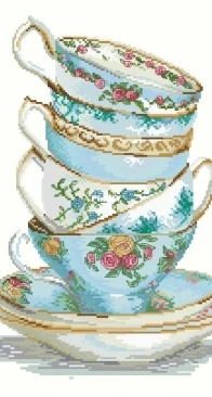 Luca-S B2325 Turquise themed tea cups XSD