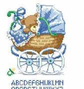 Vervaco 70.660 Carriage Birth Sampler Blue PCS