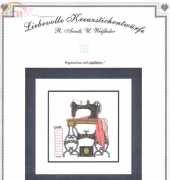 Liebevolle Kreuzstichentwürfe LKE B-191-12- Alte Nähmaschine Sewing Macine