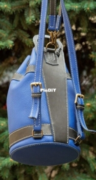 Vasile and Pavel - Cobalt Mini Bucket Backpack  - Leather