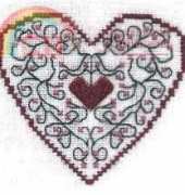The Victoria Sampler Bramble Heart Satin Stitch
