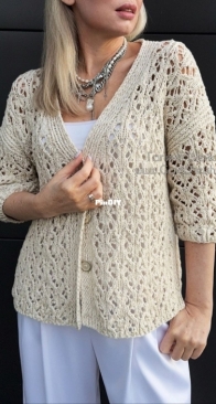 Lotus Cardigan by Galina Sheikh Aleksandrovna - Russian