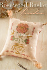 Rosewood Basket Pincushion from Sampler and Antique Needlework Quarterly SANQ 78 XSD