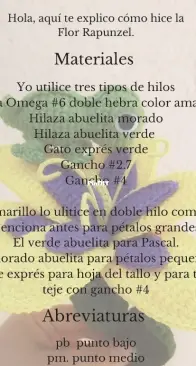 Unknown Designer - Rapunzel Flower and Pascal - Flor Rapunzel  y Pascal  - Spanish - Translated - Free