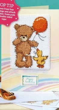 Popcorn the Bear Card from The Gift of Cross Stitching TWOCS 330 PCS + XSD