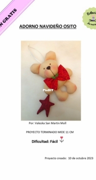 Retacitos de Encanto - Valeska San Martin Moll - Bear Christmas Ornament - Adorno Navideno Osito - Spanish - Free