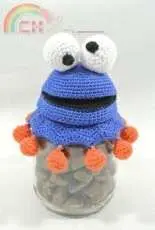 Anja Toonen - Jar Topper Cookie Monster - Dutch-  Free