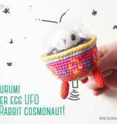 The Sun and the Turtle - Jennifer Ramirez - Amigurumi Easter Bunny in colored egg Spaceship- free