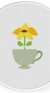 Daily Cross Stitch - Teacup Flower