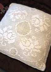 crocheted pillow