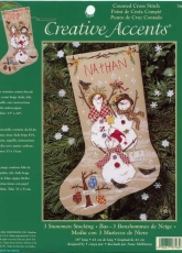 Dimensions 7962 - 3 Snowmen Stocking