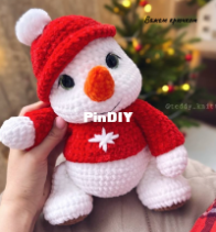 Teddy_knitted - Daria Kiseleva - Дарья Киселева - Snowman - Снеговичок - Russian - Free