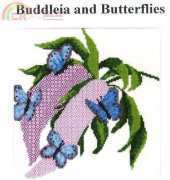 Catkin Embroidery Designs Buddleia and Butterflies, Blackwork