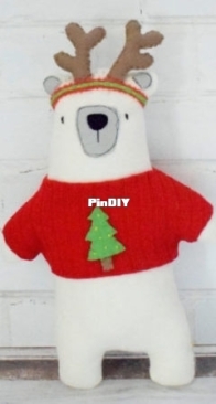 Bustle and Sew - Christmas Bear Softie