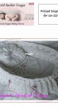 Claires Baby & Doll Handknit Designs - G7 Frilled display crib for 15-22"dolls by Claire Topping