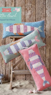 Tilda - Cotton Beach - Striped Fish Pillow - Free