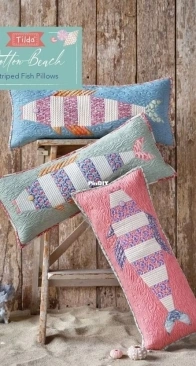 Tilda - Cotton Beach - Striped Fish Pillow - Free