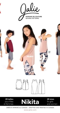 Jalie Patterns - 3902 - Nikita - Sizes Girls 2-13, 2-24 - French, English