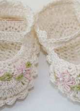 Cheryls Crochet - CC50 Fancy little Mary Jane baby booties - English