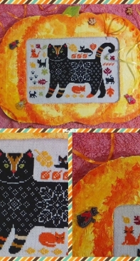 Papiemache pumpkin and black cat