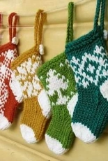 Mini Christmas Stocking Ornaments by Julie Williams - Little Cotton Rabbits - Free