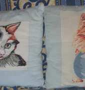 Two cat pillows