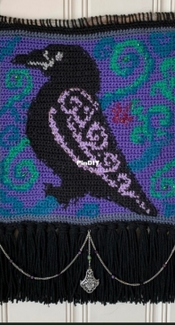 Raven Wall Hanging with silver chain