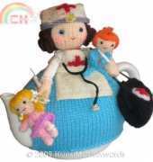HandMadeAwards - Maureen Nurse Doll with Children Tea Cosy by Loly Fuertes