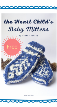 the Heart Childs Baby Mittens by Dorthe Astrup -English Danish-Free