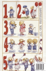 Numbers Sampler from DMC P5201 All Our Yesterdays Numbers 1-5 PCS