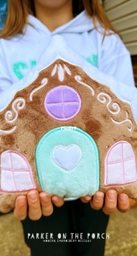 POP - Parker On The Porch - Squishy Gingerbread House Pillow - Machine Embroidery