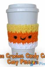 The Enchanted Ladybug- Angie Hale-Candy Corn Coffee Cup Cozy - Free