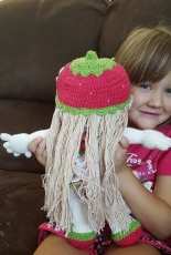 Mia with strawberry clothing
