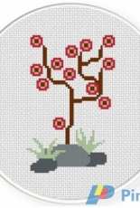 Daily Cross Stitch - Pretty Abstract Tree