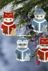 OwlForest Embroidery ND-01 - Cats and Owls of Santa Claus 1 - Free