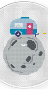 Daily Cross Stitch - Camp on Moon