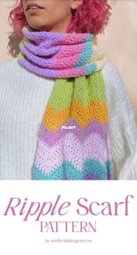Cozy Faerie Craft - Roller Skating Princess - Jess Bertolina - Ripple Scarf - Free