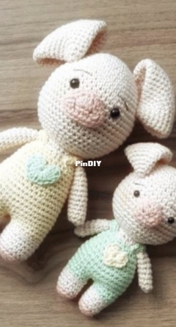 Amigurumi Art Crochet - Susana de Rivero - Piggy and mini piggy - Cerdito y mini cerdito - Spanish