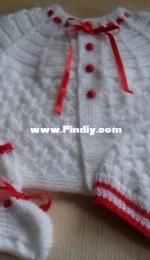 Baby set (cardigan, hat and booties)