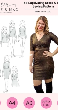 Ellie and Mac - Be Captivating Dress and Top - Sizes XXS-5XL - English, French