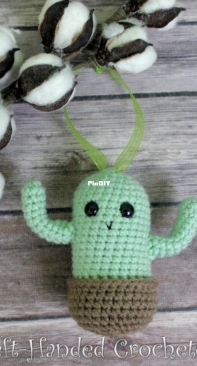 Left Handed Crocheter - Jennifer Adams - Cactus Ornament