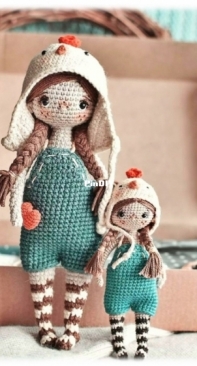 Straw Animals - Julia / Juliya Ustimenko - Юлия Устименко - Doll in Overall - Кукла в комбинезоне - Russian