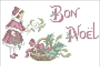 Les Brodeuses Parisiennes LBP - Torchon Fillette au gui (Bon Noël) XSD + PCS