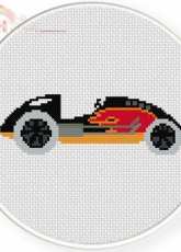 Daily Cross Stitch - Race Car Flames