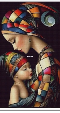 Abakan - Mother And Child In Turbans by Urszula Przygrodzka