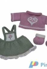 Knitables - Flower Pinafore -15"inch Teddy by Sarah Gasson