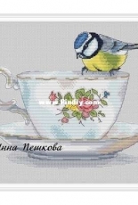 Tit on a Cup by Inna Peshkova